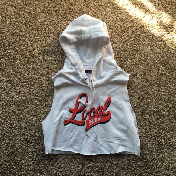 Cut off crop hoodie