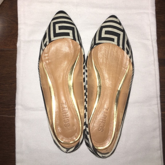 Schutz Tecido Art Deco flats size 6