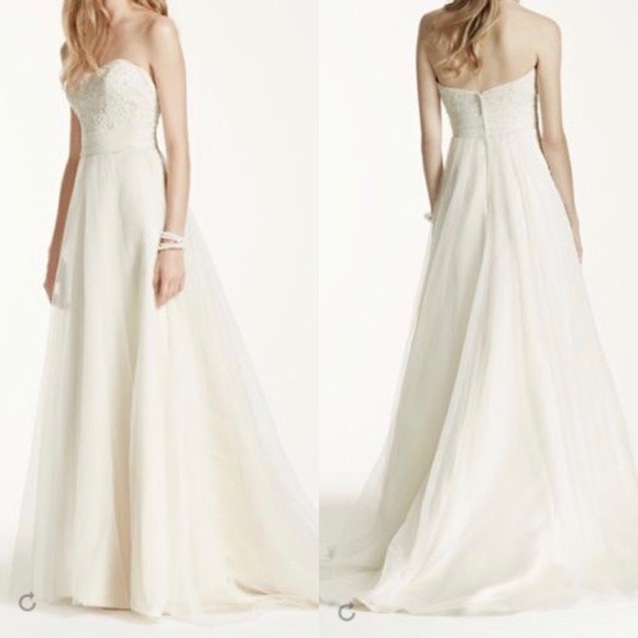 David's Bridal Beaded X-length A-line Dress NWT - Picture 1 of 4