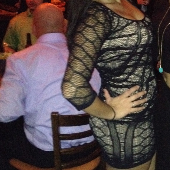 Nude and black lace Arden B dress