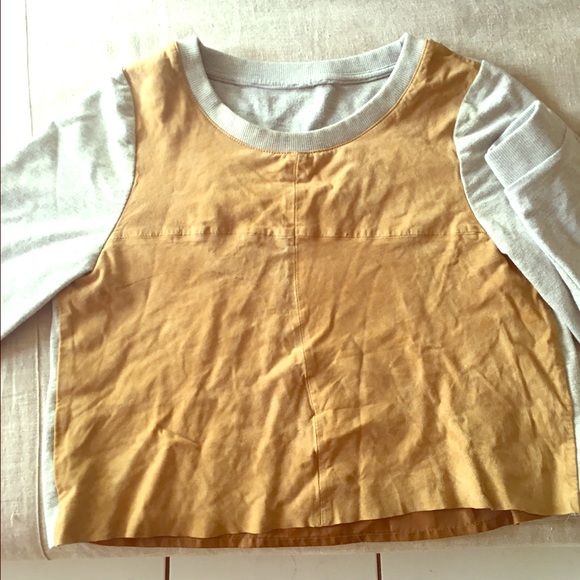 Full grey brown suede sweater