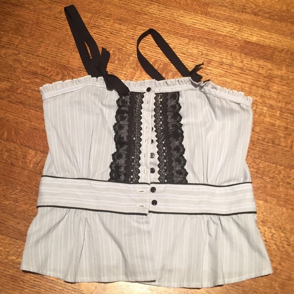 Cami with black ribbon straps - Picture 1 of 2