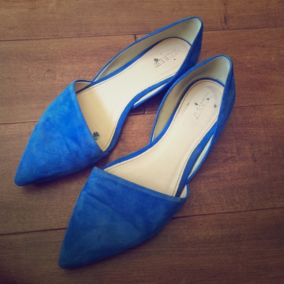 J.CREW SUEDE VELVET BLUE FLATS