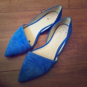 J.CREW SUEDE VELVET BLUE FLATS