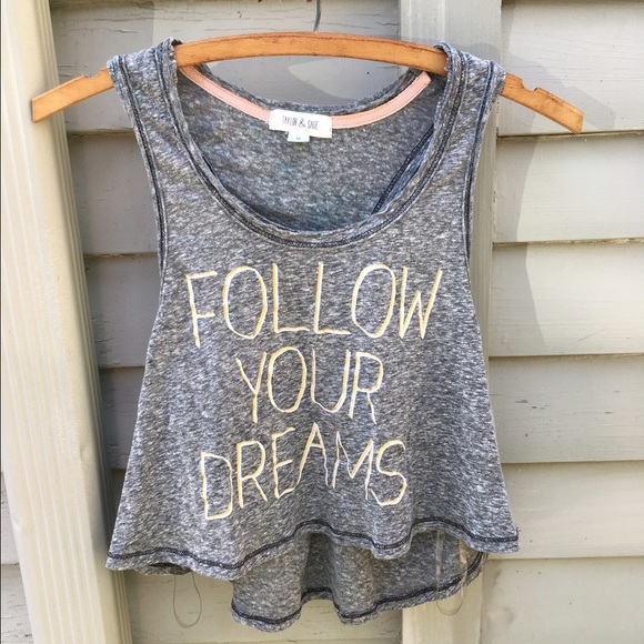 Girl's high low follow your dreams tank