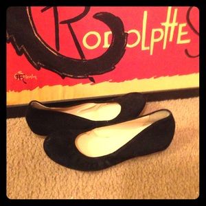 Black suede Cece flats
