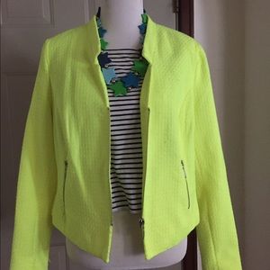 A.n.a Highlighter Yellow Tweed Blazer