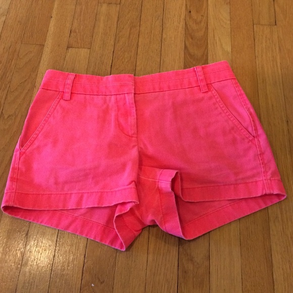 J. Crew Neon Coral Chino Shorts