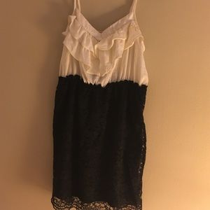 White dress with lace bottom
