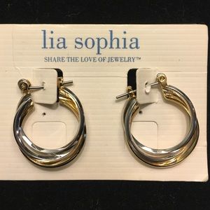 Gold and silver hoops earrings