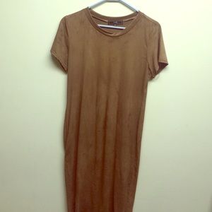 Suede like form fitting dress. Cute for clubbing!