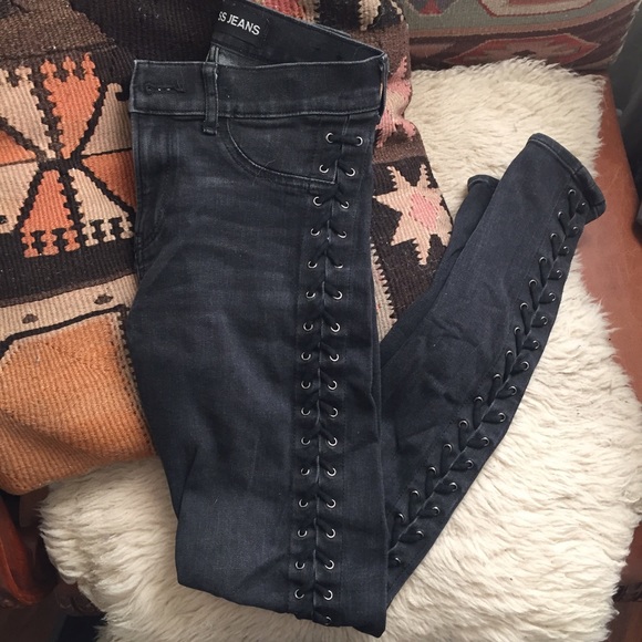 express lace up jeans