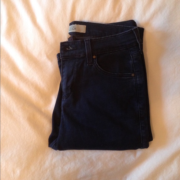 Topshop Moto Leigh high rise blue skinny jeans