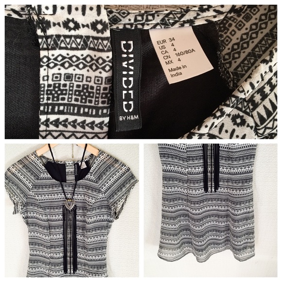 Black and White H&M Short Sleeve Dress - Picture 3 of 4