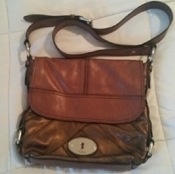 SOLD! Fossil Maddox Flap Patchwork Messenger Bag