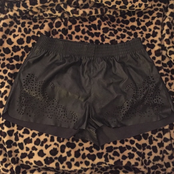 Black leather shorts size medium