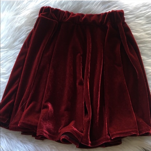 Red Velvet Skater Skirt
