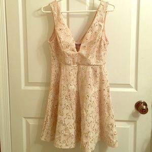 Cream colored dress with gold sequins