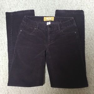 J.Crew 0S dark plum corduroy boot cut
