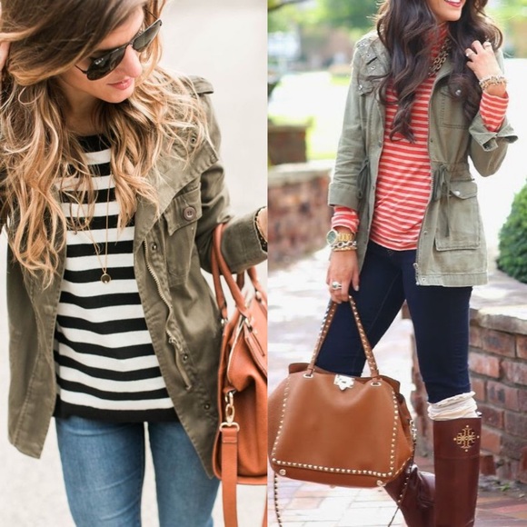 🚨1 HR SALE🚨JEN MARIE hooded utility jacket OLIVE - Picture 2 of 4