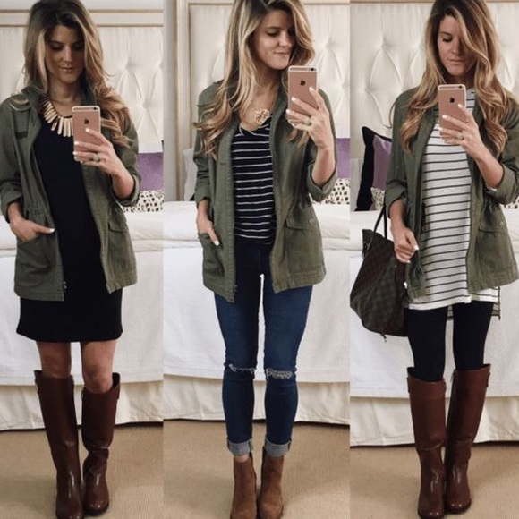 🚨1 HR SALE🚨JEN MARIE hooded utility jacket OLIVE - Picture 3 of 4