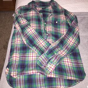 JCREW SIZE SMALL HALFWAY BUTTON DOWN PLAID SHIRT