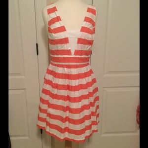 Red Camel stripes dress