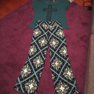 Blue, Green, Black and White Palazzo Pants!