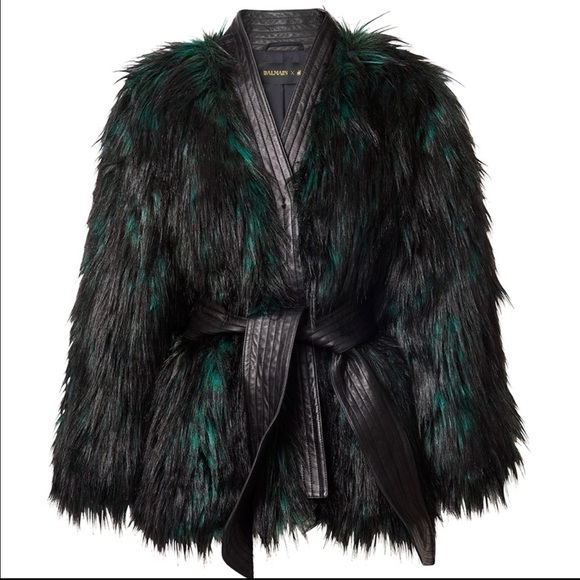 Balmain Jackets & Blazers - H&M Balmain Faux Fur Coat
