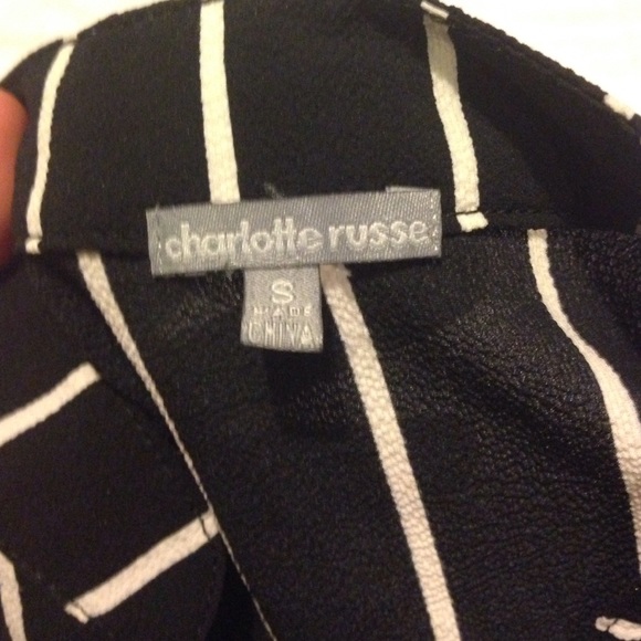 Black blouse with white stripes - Picture 1 of 2