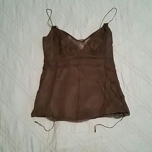 Gianni Bini Brown Silk Cami Top