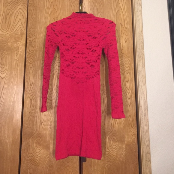 Bright red Bebe lace bodycon dress size s