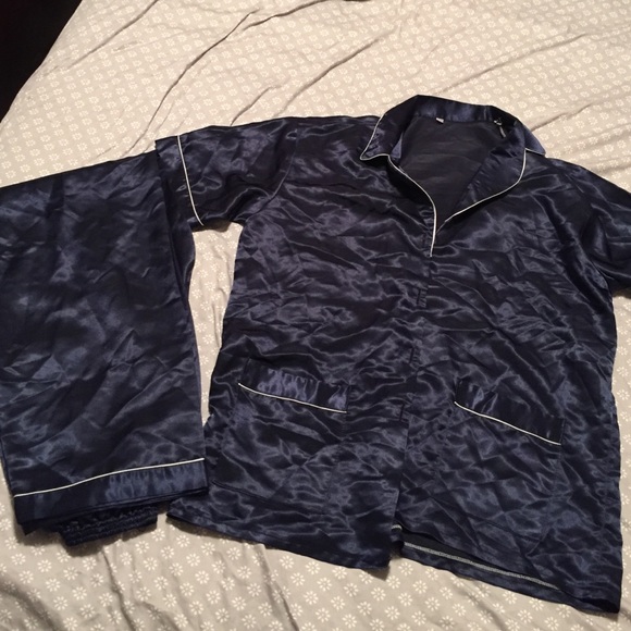 Blue Silk pajamas set