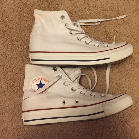 White hightop converse