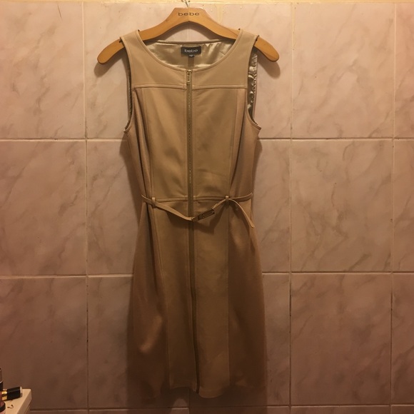 Bebe Beige Leather Dress