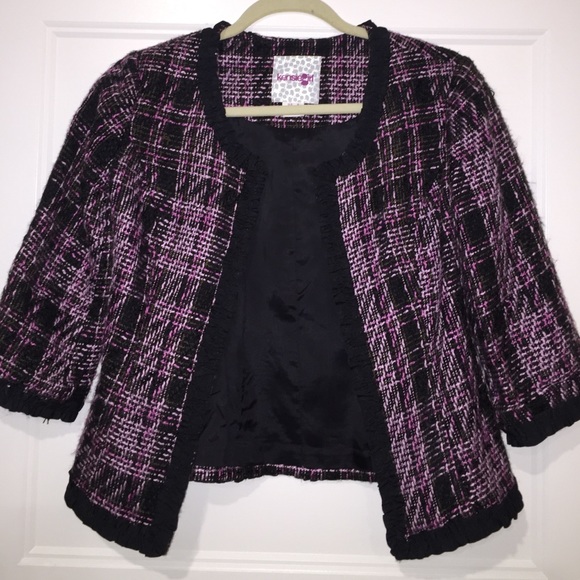 Tweed lavender and black blazer