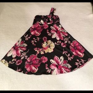 One-shoulder large floral print dress- The Limited