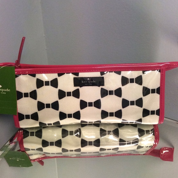 NWT 20% off Kate Spade black bow with pink trim