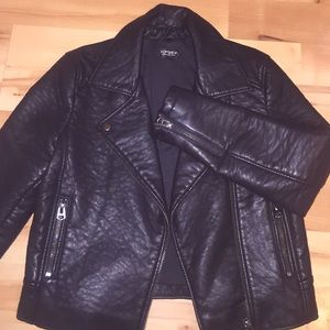 Topshop Faux Leather Moto Jacket