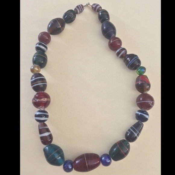 Chunky glass bead necklace - Picture 1 of 2