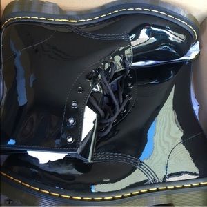 Dr. Martens 1460 patent leather boots.