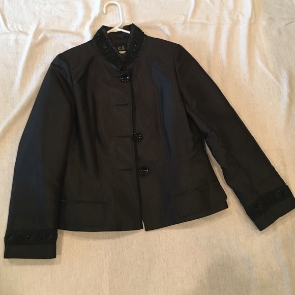 Black Cara Lotti evening jacket. - Picture 1 of 4
