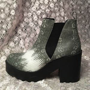 Faux snake print H&M platform ankle boot