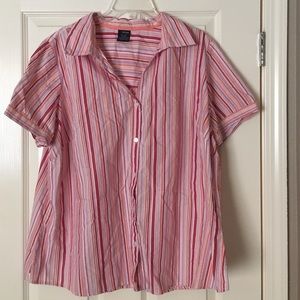 Cute and colorful button down top - plus size