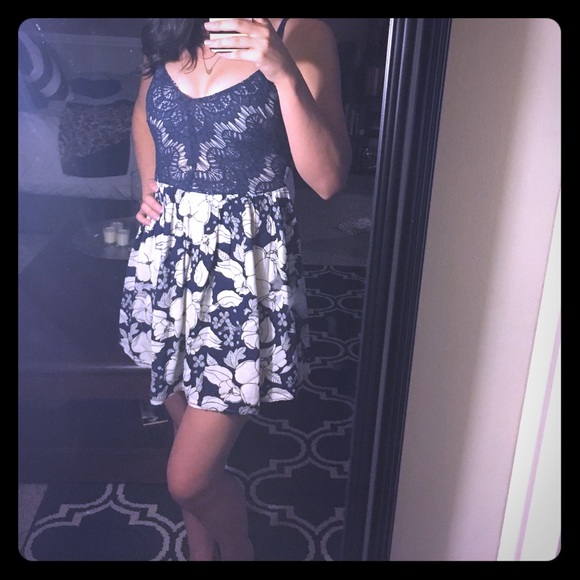 Blue and white flower dress