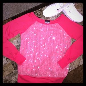 💞Clear Sequence Orangish/Red Long Sleeve Top