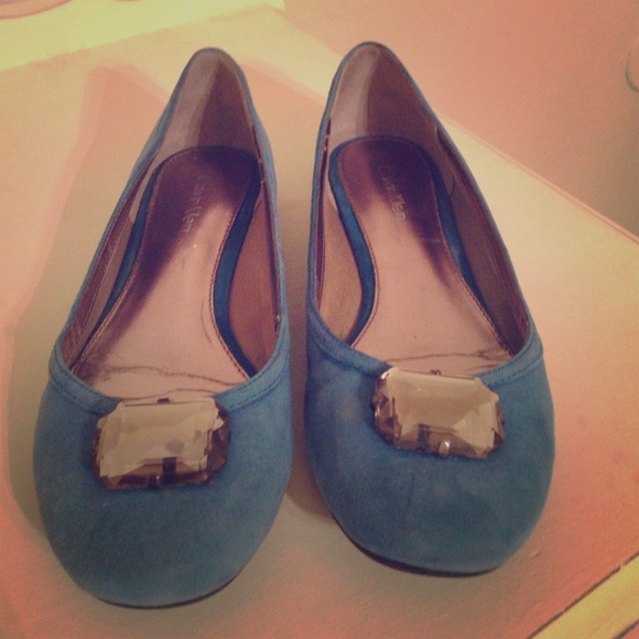 Blue Suede Calvin Klein Flats