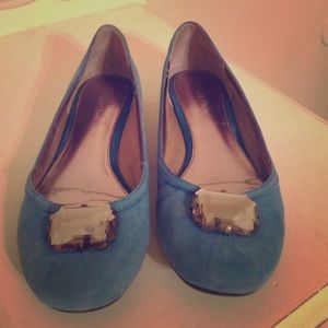 Blue Suede Calvin Klein Flats