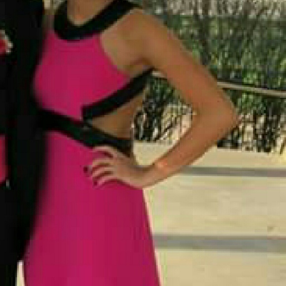 Unique Pink and Black Dress