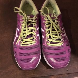 Womens neon green and purple gel ds trainer